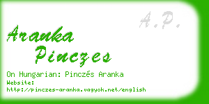 aranka pinczes business card