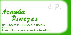 aranka pinczes business card